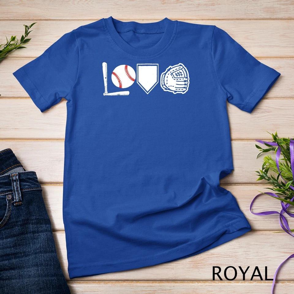 I Love Baseball T-Shirt Baseball Heart Unisex T-shirt 12 S