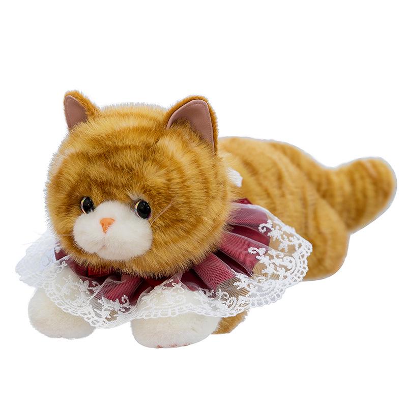 Meowing Plush Cat Doll - Cute Kitten Figurine Toy for Girls