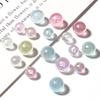 100/200pcs Imitation Pearl Acrylic Beads Plated Color No Hole Round Loose Spacer Beads For Jewelry Making DIY Bracelets Necklace