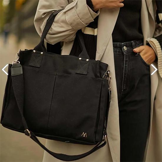 

Женская холщовая повседневная сумка, черная сумка через плечо