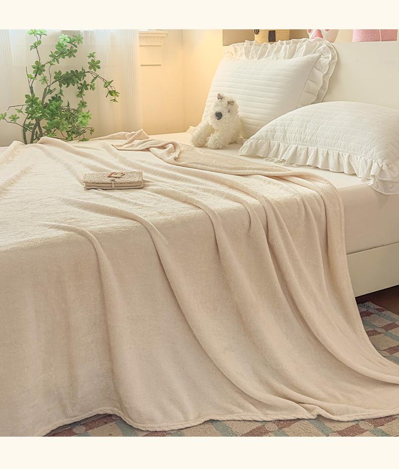 European & American Sized Exclusive Solid Color Flannel Office Blanket - Washable and Perfect for Dropshipping