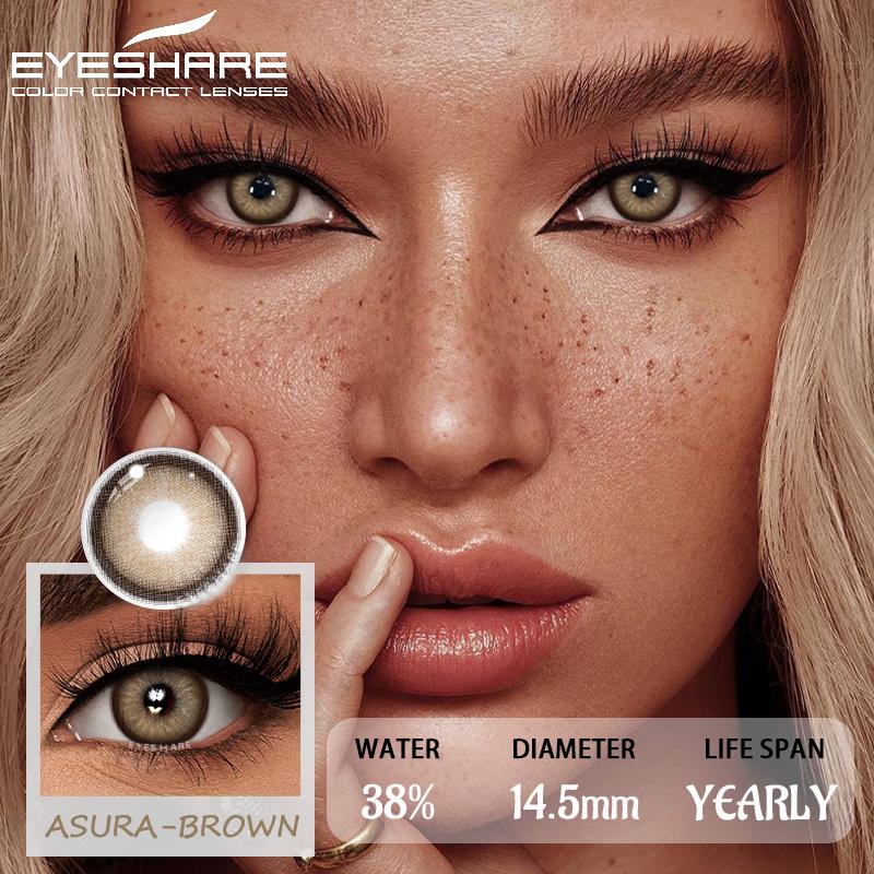 1 pár Divatos Színű Kontaktlencse Smink Szépség Puha Lencsék Kék Lencsék Szürke Pupillák Szemek Éves Zöld Szemkontaktlencsék