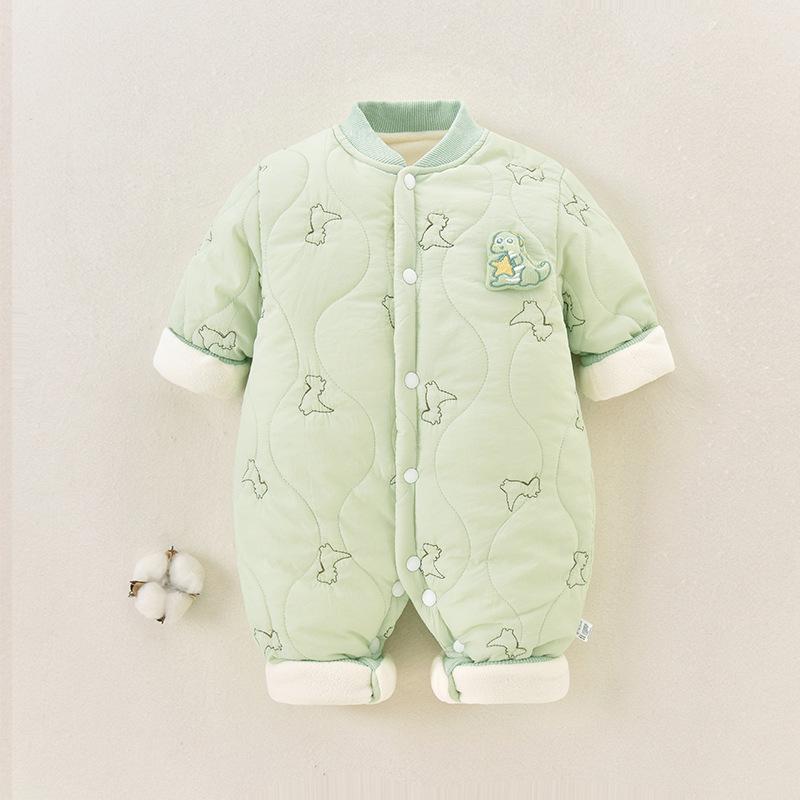 Winter Baby Romper with Cotton Padding - Newborn Thick Velvet Onesie & Warm Outerwear