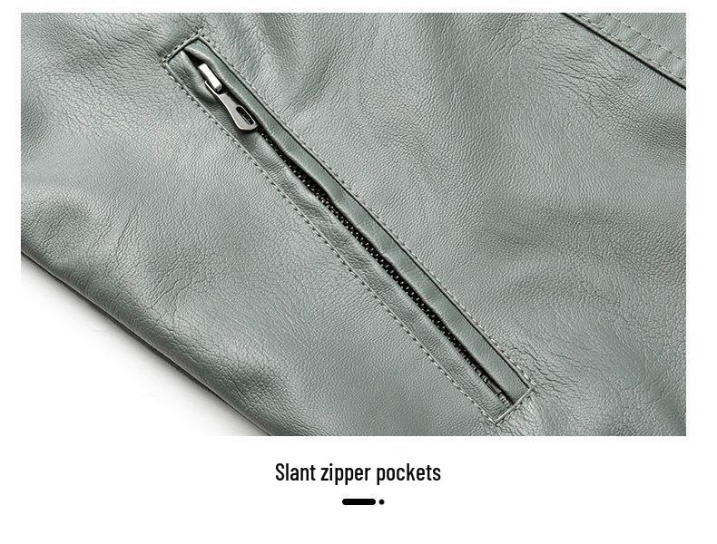 Men's Slim Fit Leather Jacket - Autumn/Winter Casual Lapel Coat with Plus Velvet and Thick Lining