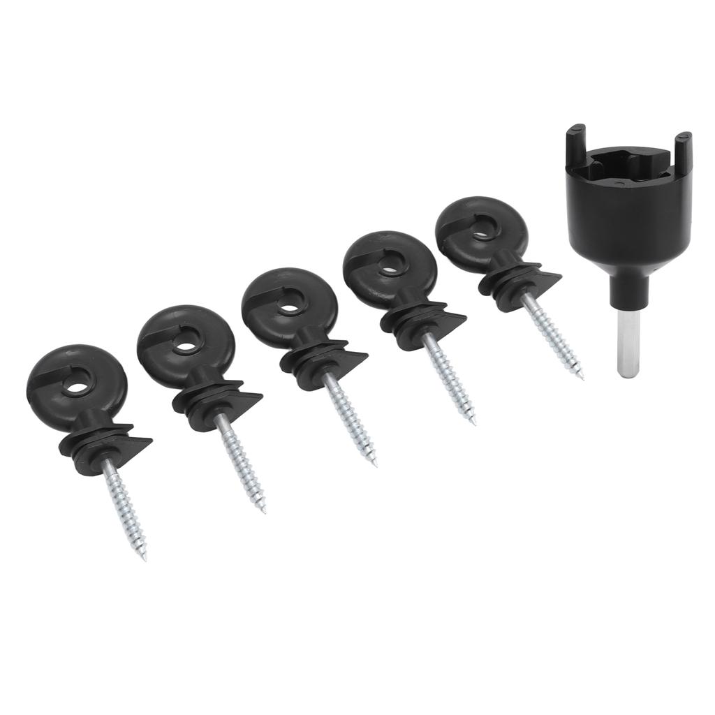 50Pcs Electric Fence Insulator Screw in Insulator Fence Ring Post Wood Post Insulator with