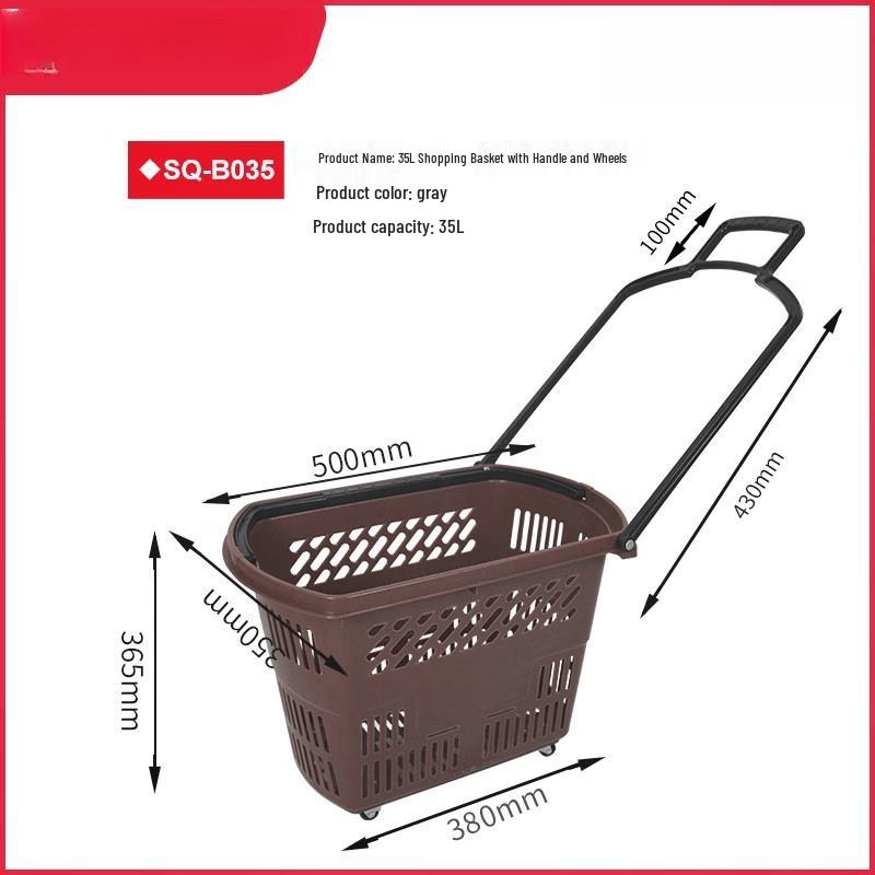 Jundingying 35L Luxury Rolling Shopping Basket