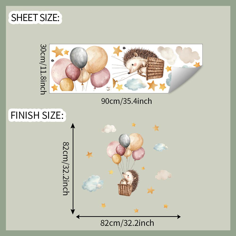 

Мультяшный Ежик Воздушный Шар Спальня Коммерческое Помещение Украшение и Декор Дома Наклейки на Стену