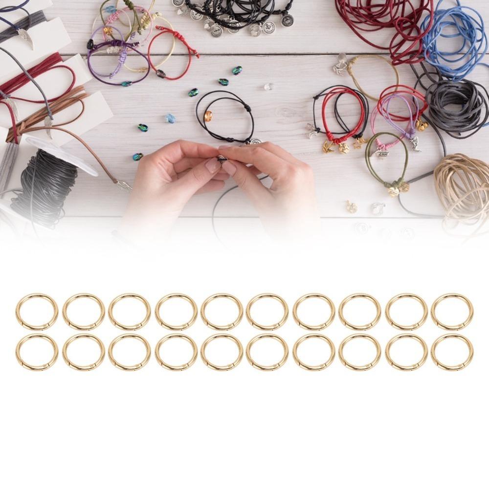 

20pcs 40MM Spring O Rings Gold Spring Clasps Jewelry Tools Spring Buckles Keychain золотий