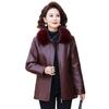 LangSha Women's Plush Lined Mid-Length Faux Leather Winter Jacket