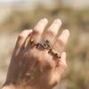 Women's Retro Tiger Eye Stone Open Ring Alloy Jewelry Set