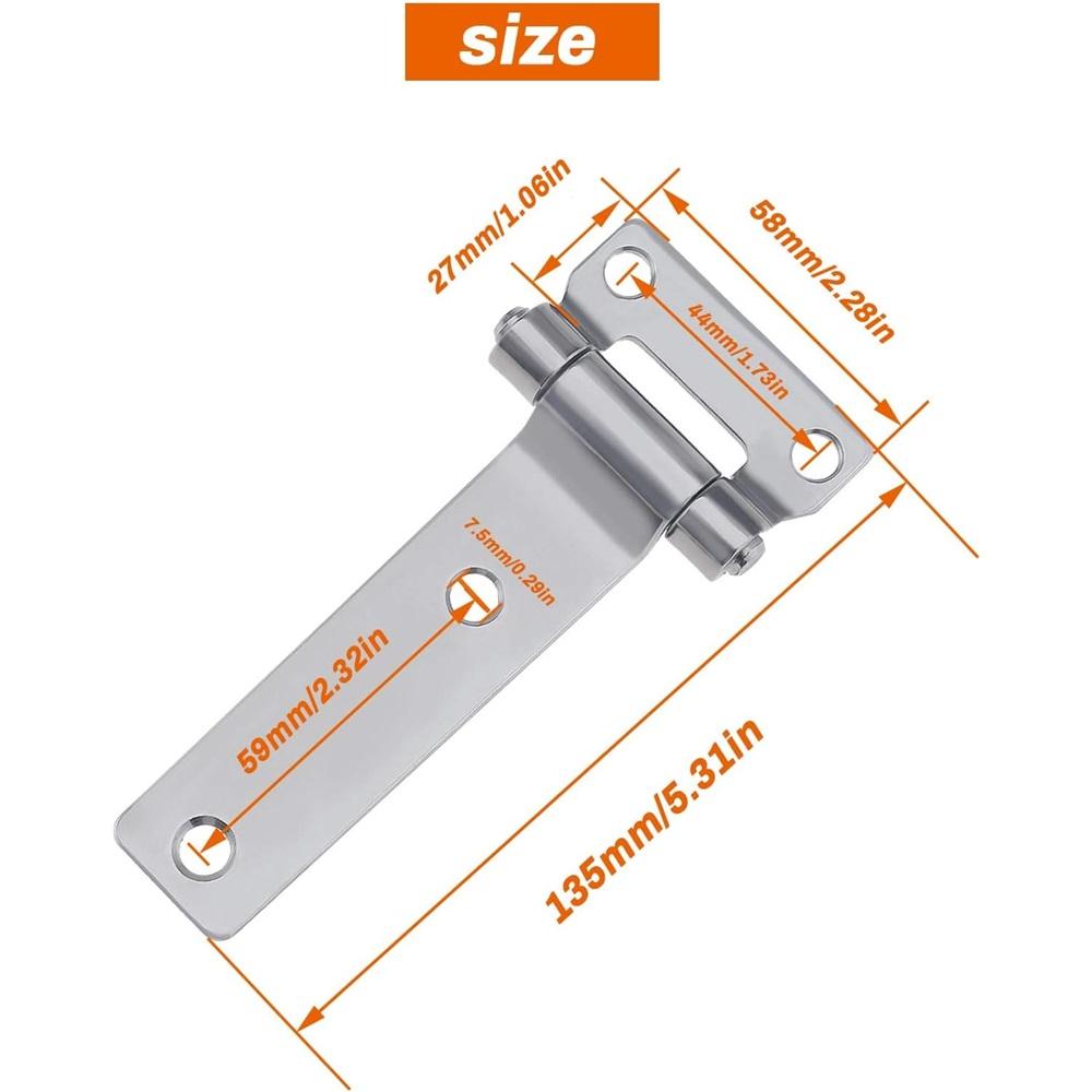  2 Piece T-Container Hitch Highly Polished Solid Forged 304 Stainless Steel T-Hitch 135x58mm For Trucks Vans RVs Trailers Accessories