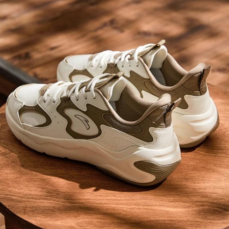 New Anta Anti-Slip And Wear-Resistant Height Increasing Low-Top Casual Shoes Men's Beige Brown 112518811-7