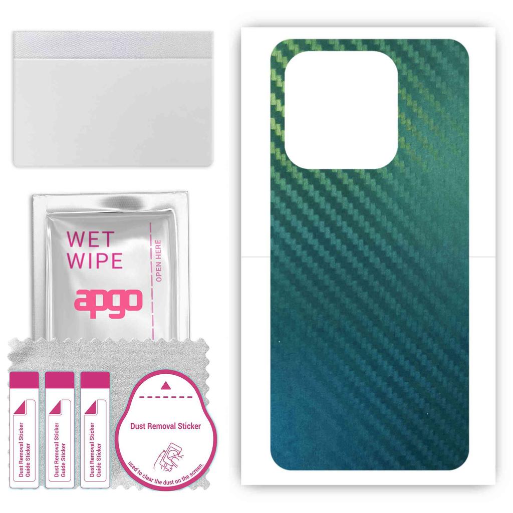 apgo Protective Skin Sticker for the Back Compatible with Tecno Spark 10c, Wrap Film, Foil, Vinyl - Pattern Carbon Chameleon CAKA1