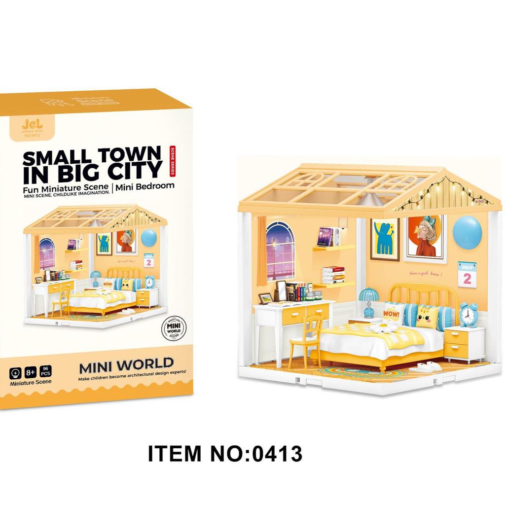Children's DIY Handmade Cottage Light Building Block Scene 3D Puzzle Children's Educational Assembly Toy Gift