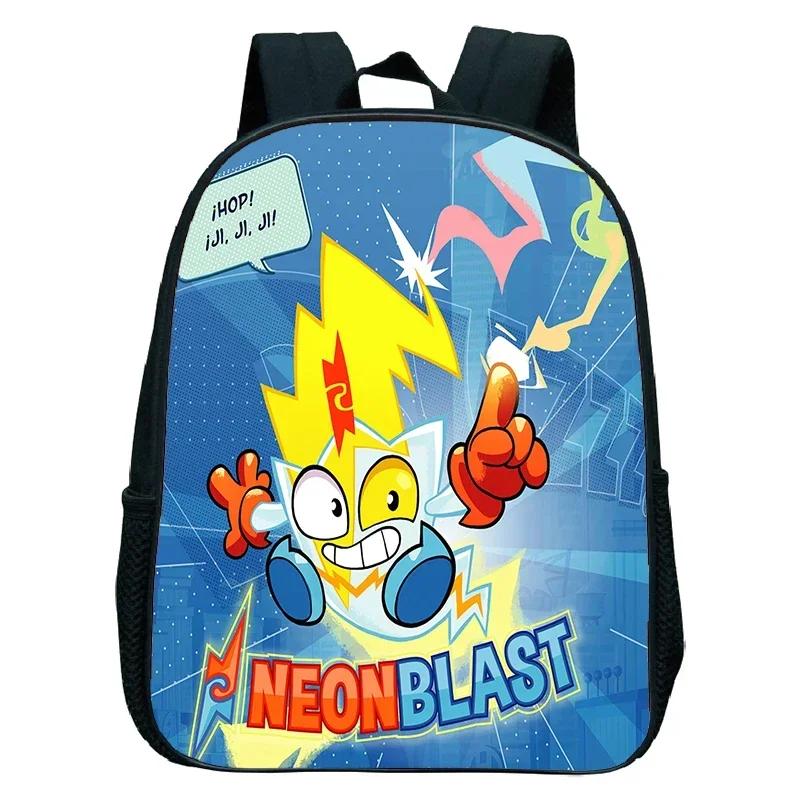 SuperThings Rucksack Kleinkind Cartoon Schultasche Jungen Mädchen Kindergarten Tasche Wasserdicht Kinder Buchtasche 12 Zoll