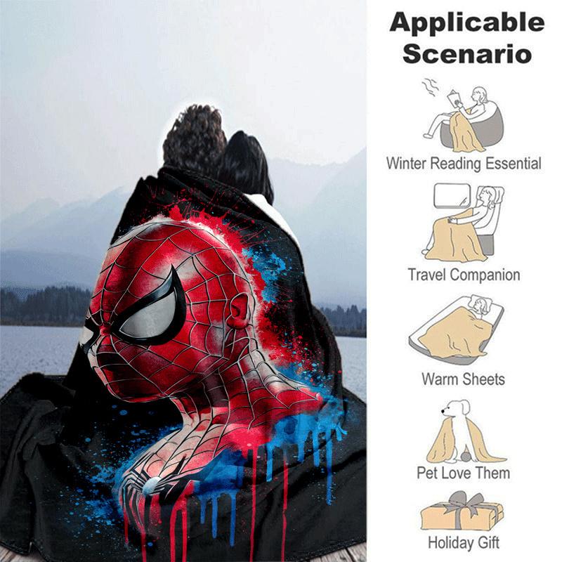 1pc Spier-Man Printing Blanket - Soft, All-Season Throw for Living Room, Beroom,Personalize Gift with Aorable Cartoon esign