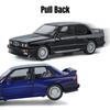 1/24 BMW M3 E30 Toy Car Model Diecast Metal Vehicle Miniature Pull Back Sound Light Doors Openable Collection Gift For Kid Boys