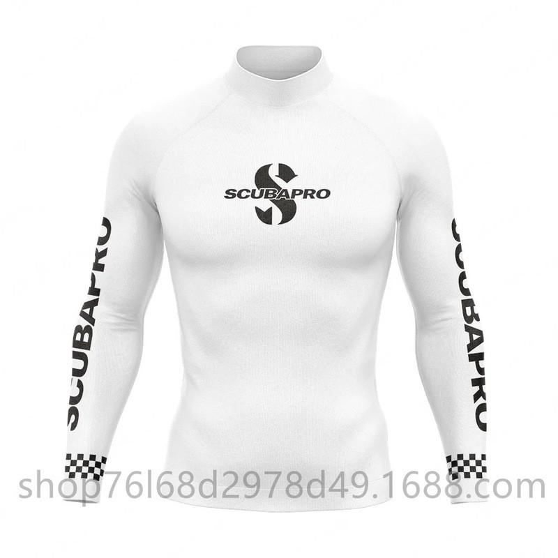 Mens UV Protection Rash Guard Long Sleeve Wetsuit Top Snorkeling Diving Surfing Water Sports Quick Dry Neoprene