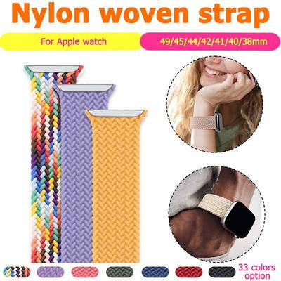 Washable Nylon Loop WatchStrap for Apple Watch Band Sport Fashion 42mm 38mm Nylon Elastic Belt Bracelet Iwatch Series Ultra 8 7 4 5 SE 6 49mm Band