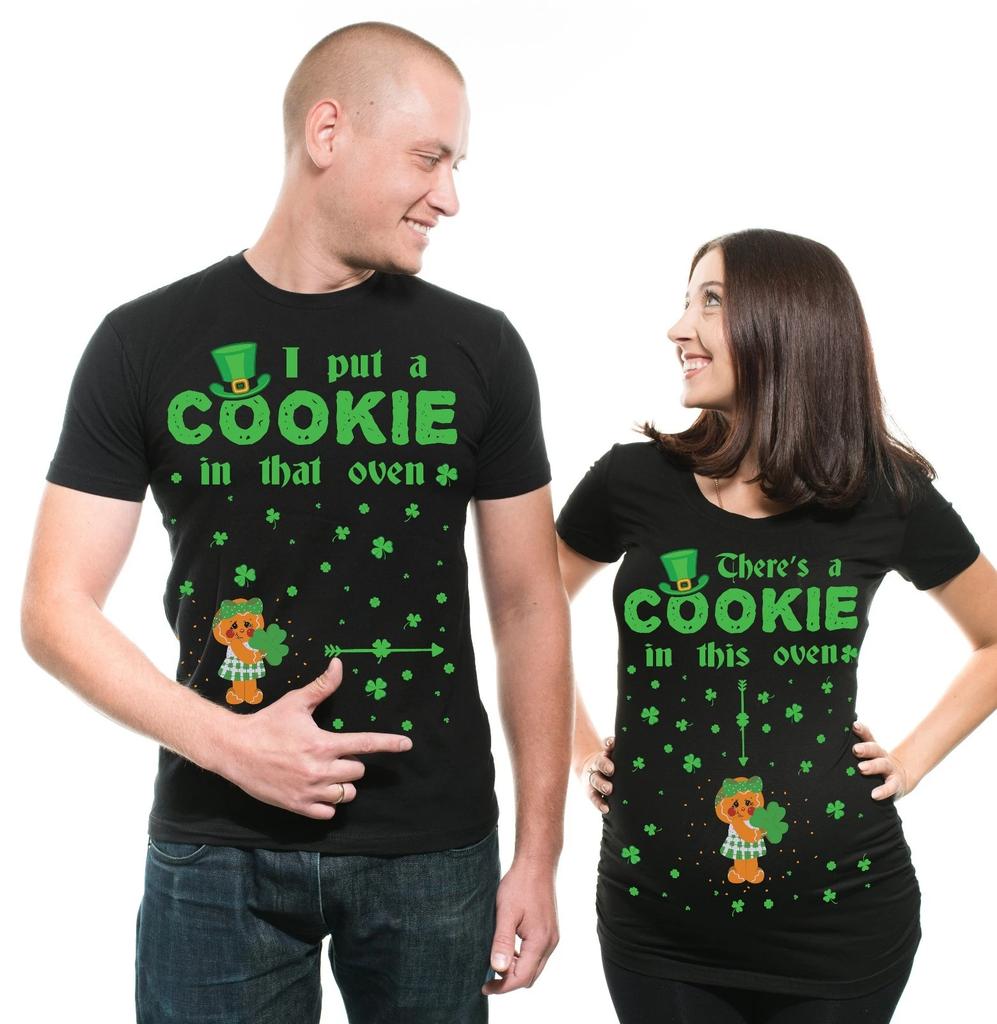 ST Patrick's Day Maternity T-Shirt Baby Girl Couple Matching Party Shirts Paddy'