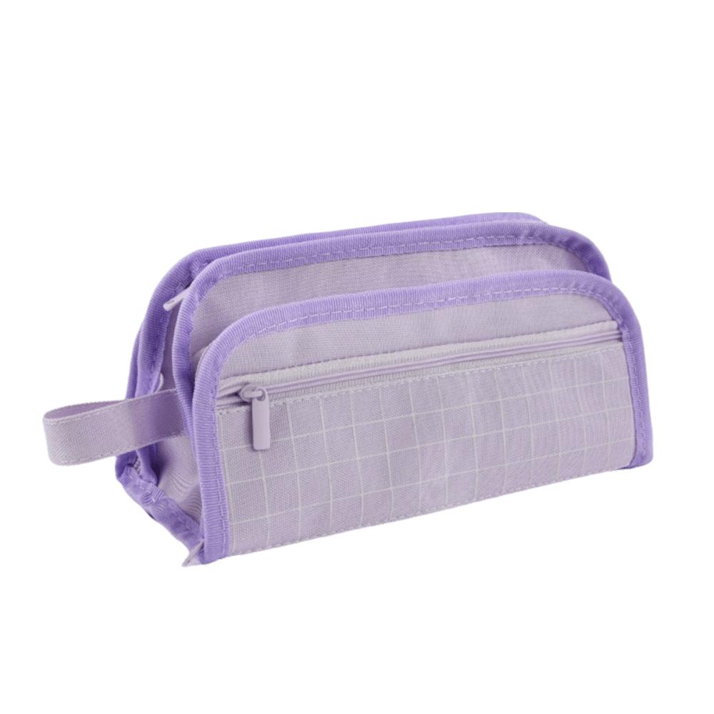 Multi-layer Pen Storage Bag Large-capacity Student Stationary Boxes Grid Pencil Case  Children
