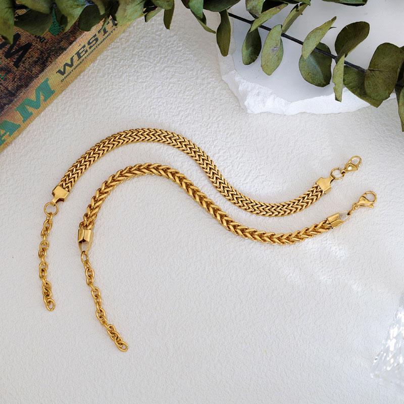 Custom Stainless Steel Fashion Chain Link Bracelets 14k 18k Gold Plated Bracelet & Bangles for Women
