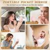 LED Foldable Makeup Mirror 2X Magnification USB Type-C Rechargeable Compact Mirror with Light Portable Travel Cosmetic Mirror for Women