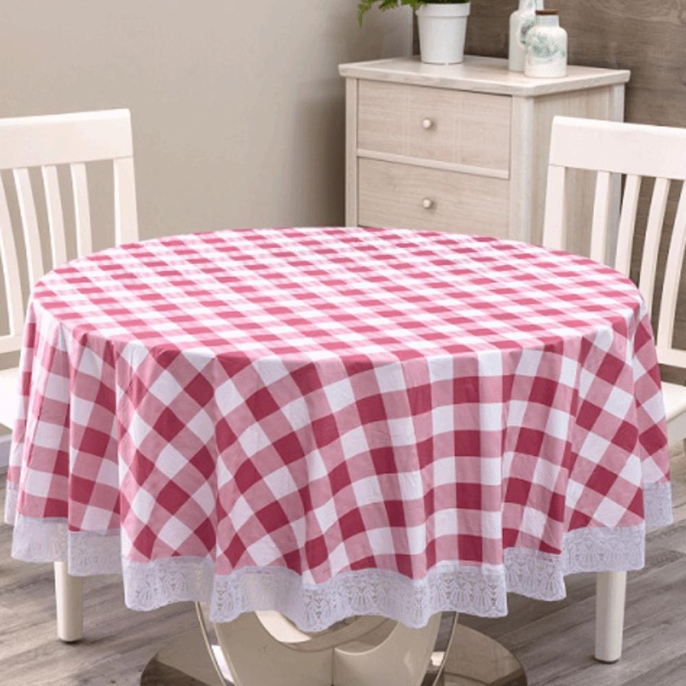 Printed Design PVC Tablecloth Pastoral Style Round Table Cover Waterproof Tablecloth  Hotel Use