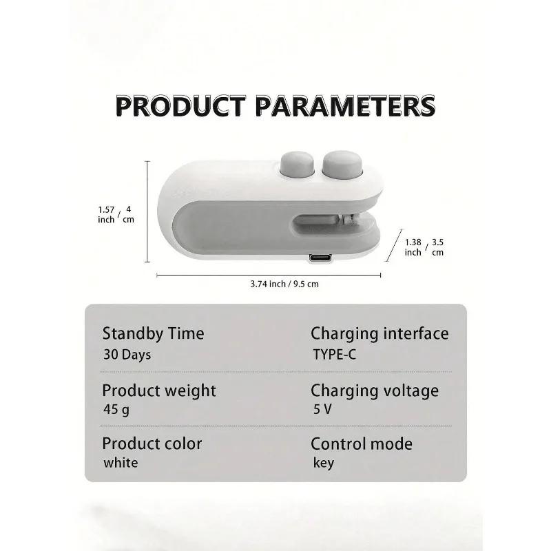 USB Rechargeable 2-in-1 Snack Bag Sealer & Cutter - Mini Heat Sealing Machine with Blade for Food Freshness Preservation