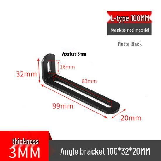 Stainless Steel 90° Movable L-Shaped Corner Bracket with Long Hole for Shelf Support