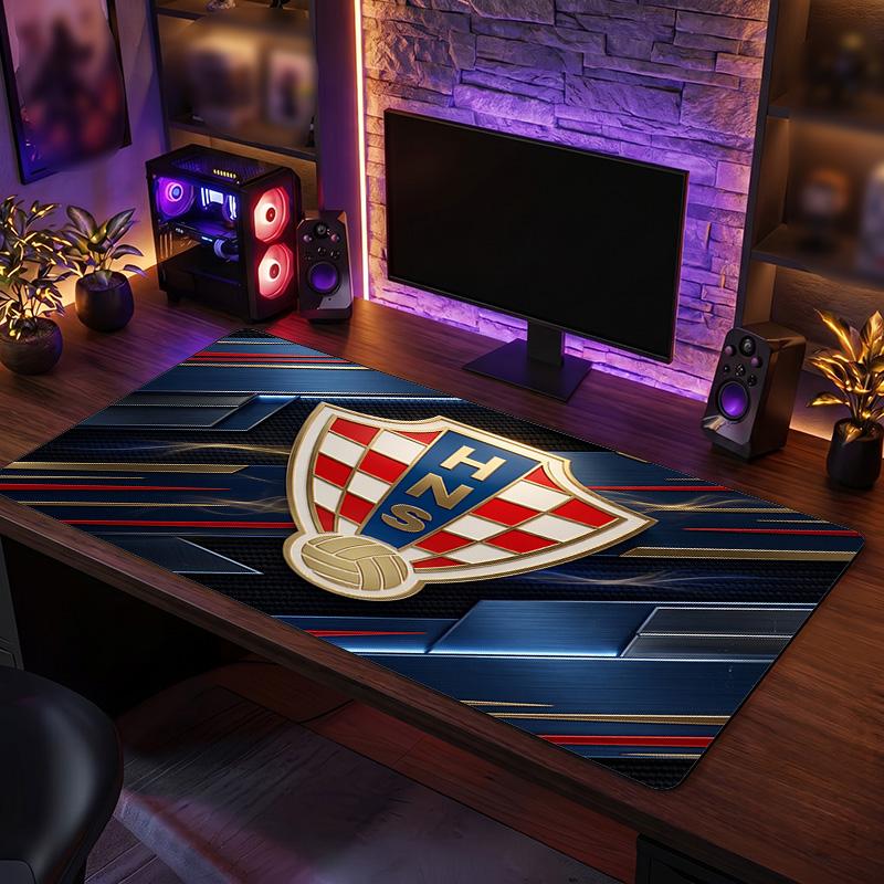 Croatia Football Crest Mouse Pad, Extended Non Slip Rubber Desk Mat for Gaming Office Laptop Fan Gift