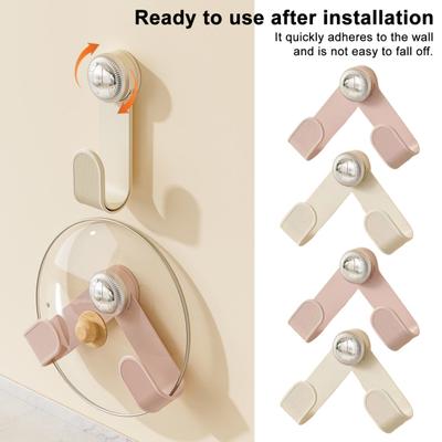 2Pcs Rotating Suction Cup Pot Lid Racks Easy To Install Wall-Mounted Adjustable Kitchen Organizer Cutting Board Holders