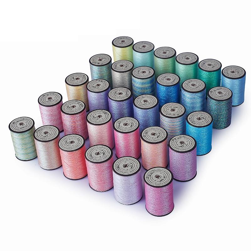 Metallic Embroidery Threads Glittery Thread Spool Polyester Sewing Thread for Embroidery Quilting Ideal Sewing ( 0.3-0.4-0.5mm )