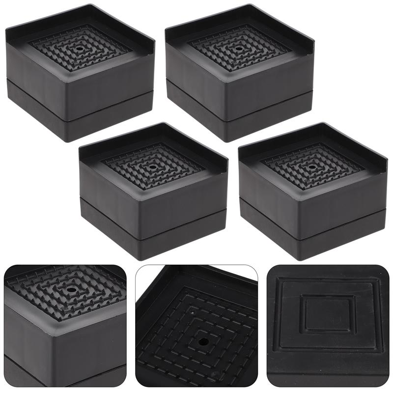4Pcs Heavy Duty Bed Risers Furniture Frame Lifts Couch Heightening Pads Rubber Furniture Feet Riser Fridge Mats