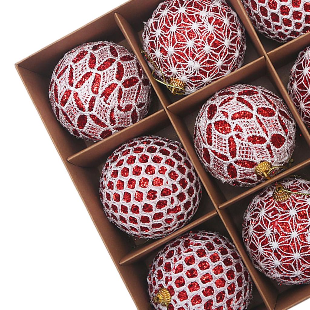 9 Pieces Christmas Ball Ornaments Hanging Ornament for Party Holiday Bedroom