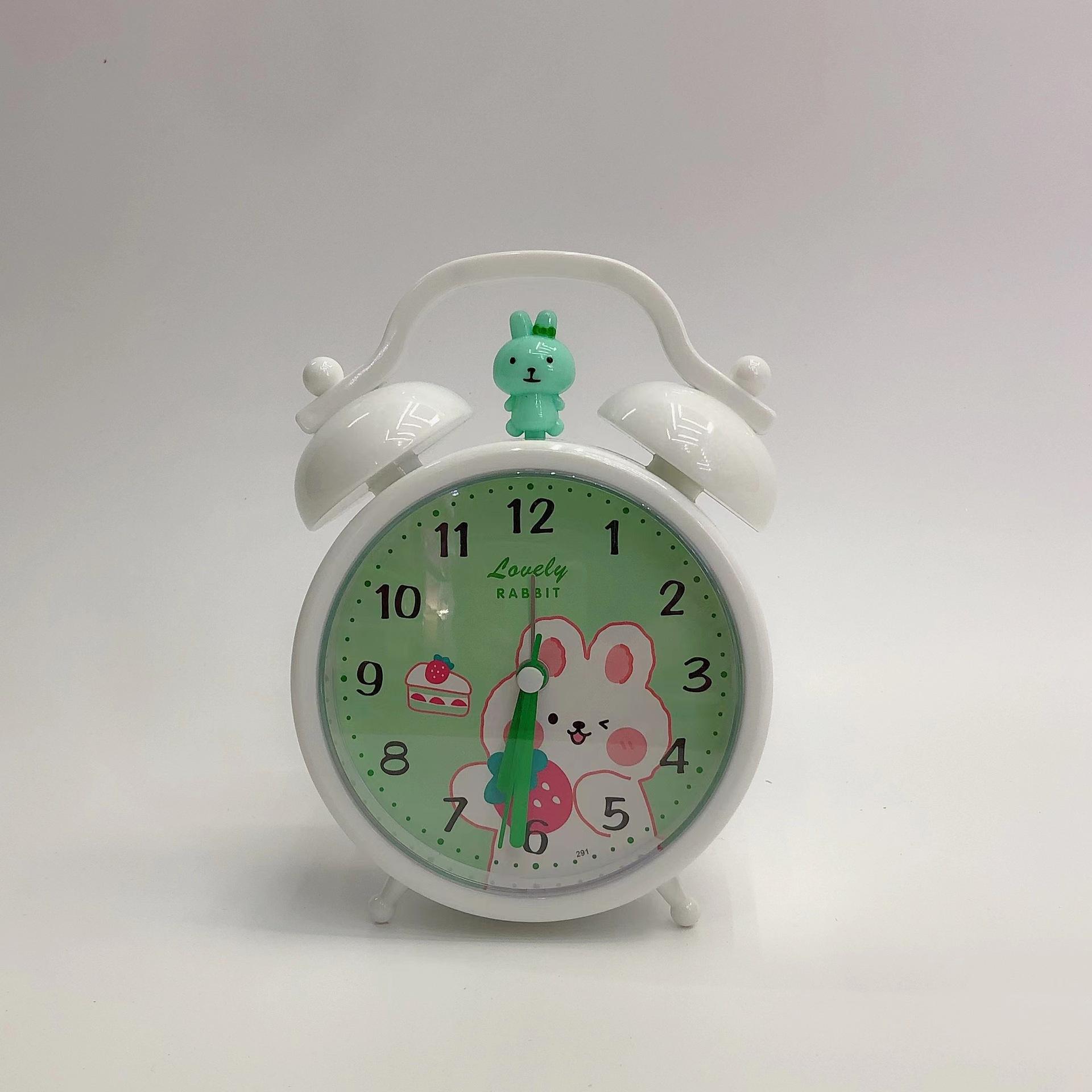 

Будильник для детской студенческой спальни, прикроватные часы, простые, милые, с креативным дизайном в виде кролика, имитирующие завязывание часов Alarm clock size 16 * 11.5 * 5c m
