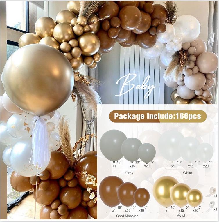 Vintage Sand Platin Ballonkette Geburtstagsfeier Ballon Set Feiertagsarrangement Paillettenballon Dekorative Rückwand