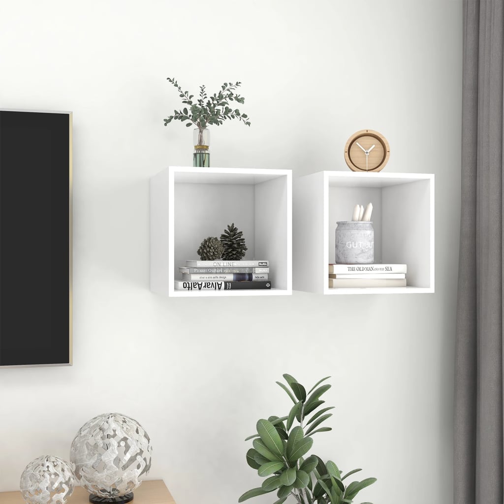 Wall Cabinets 2 pcs White 37 x 37 x 37 cm Particleboard