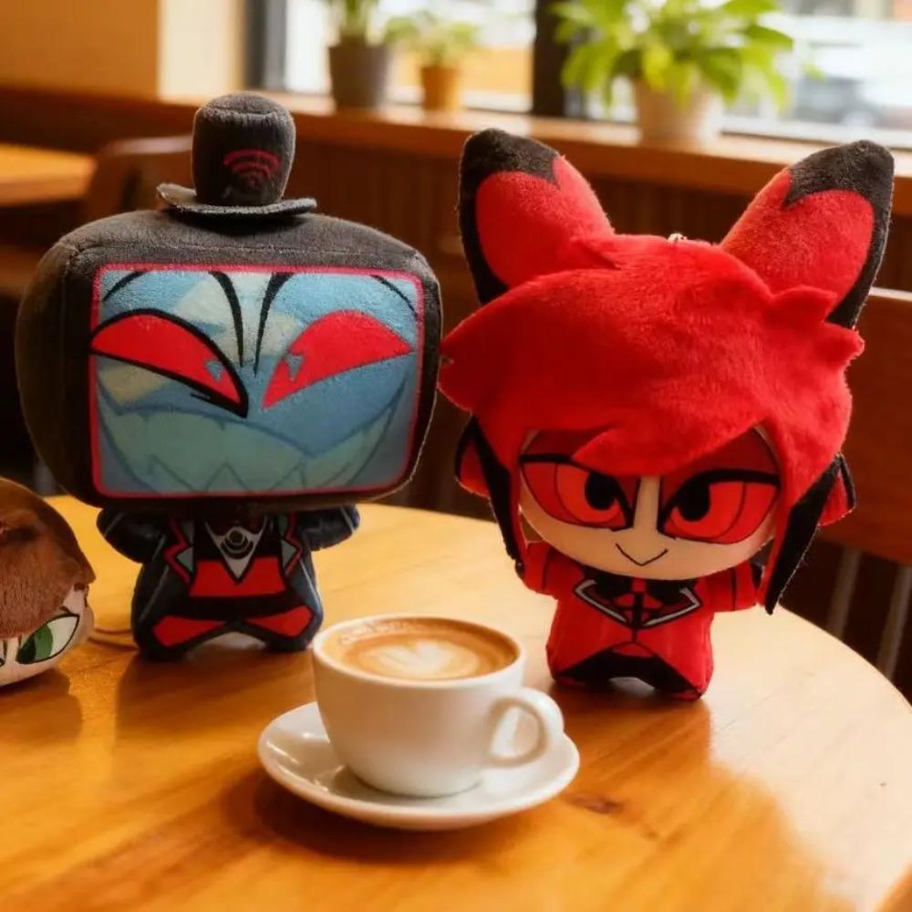 10cm Hazbined Alastor VOX Plushies Hotel Lucifer Stuffed Toys Doll Anime Soft Plush Keychain Decorative Pendant Gift