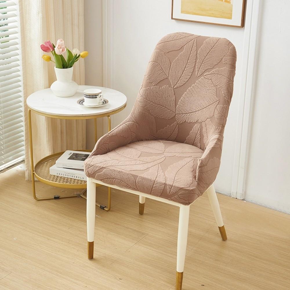 Durable Elastic Stretch Leaf Jacquard Chair Cushion Cover Solid Color Waterproof Curved Chair Cover Chair Protectors Household