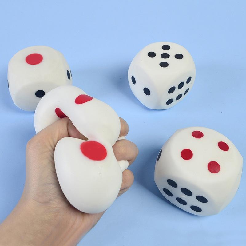 2.56" Squishies Dice Kawaii Soft Slow Rising Large 6-Sided Dice with Dots Stress Relief Kids Toys Collection Decorative Props