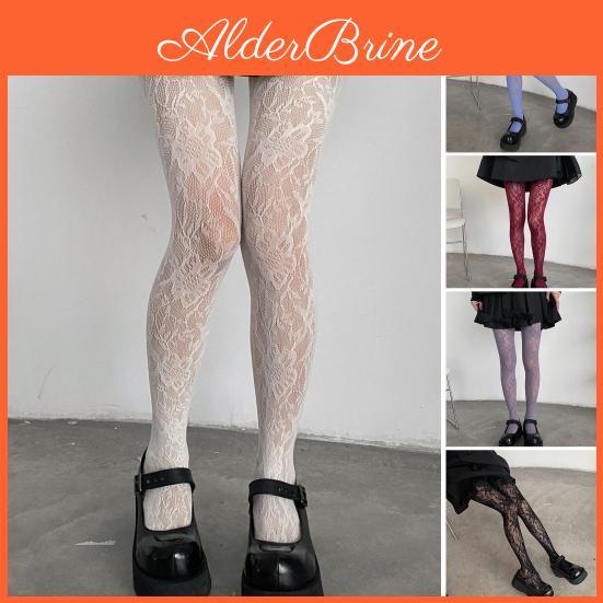 Hollow Out Fishnet Sexy New Lace Vertical Strips Pantyhose Tights Women Stockings Thigh Highs