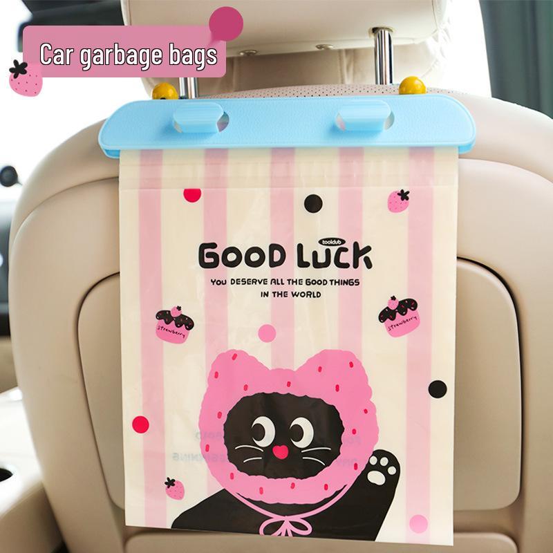 High-End Portable Car Trash Bag - Thickened, Hangable Interior Pocket