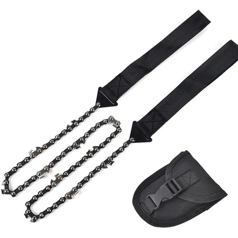 24 Inch Pocket Chain Rope Saw,Portable Hand Saw,With Sharp Teeth Blades for Survival Gear Camping Hunting Tree Cutting.