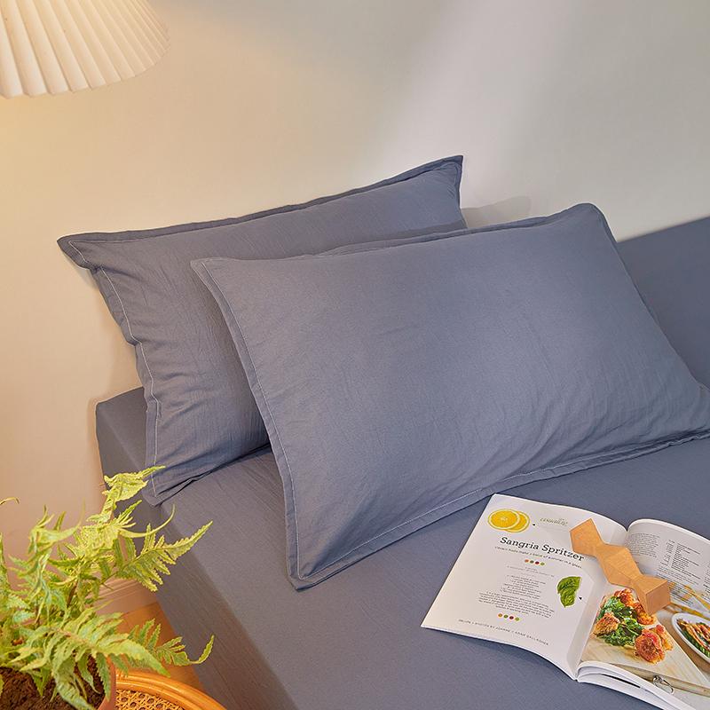 Однотонная хлопковая наволочка для кровати, 2 шт., 48x74 см, наволочка 2pcs Pillowcase темно-синий