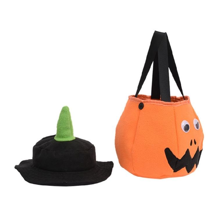 Halloween Candy Basket with LED Light Pumpkin Candy Bags for Thanksgiving Party