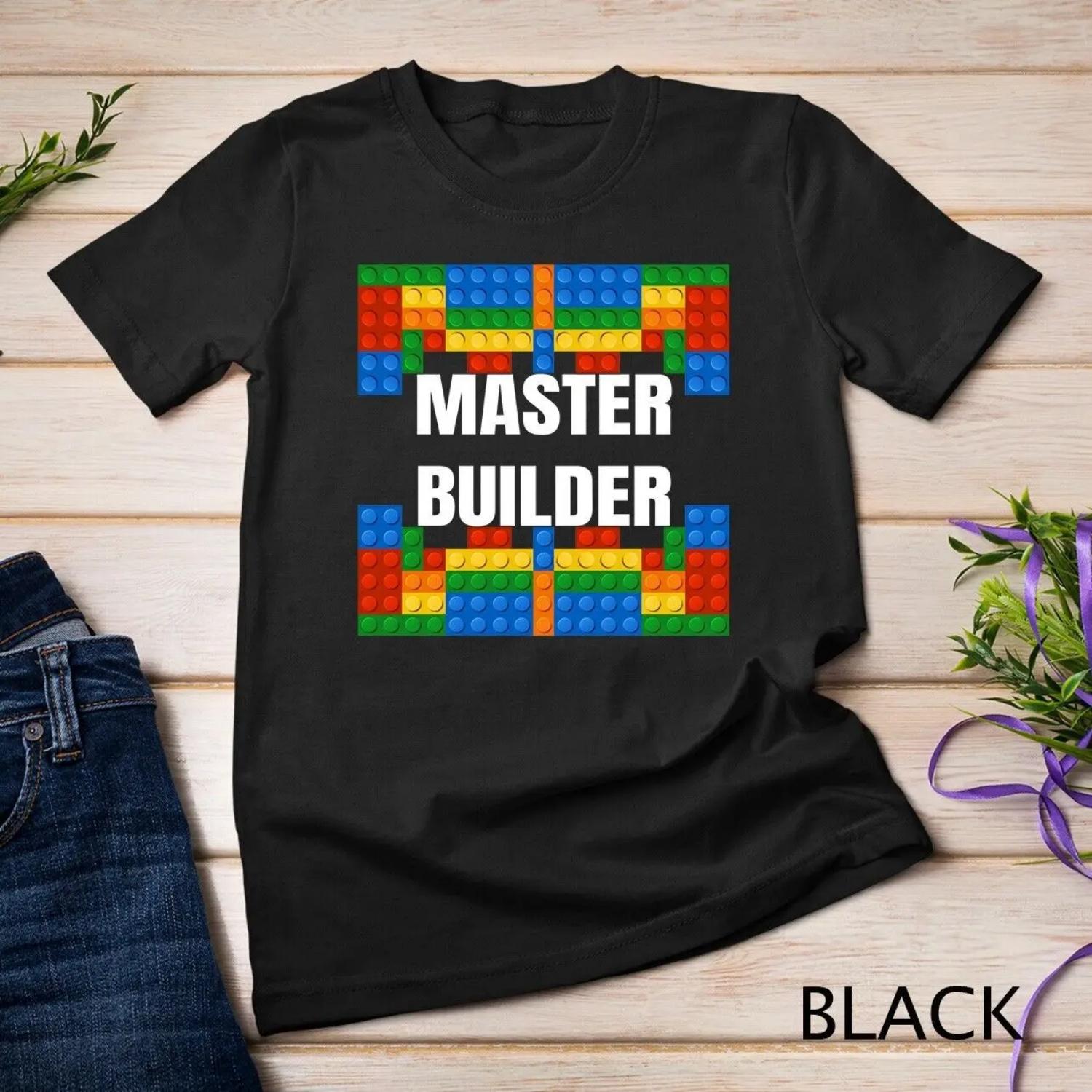 Master Builder Building Blocks Brick Builders Toys gift T shirt S