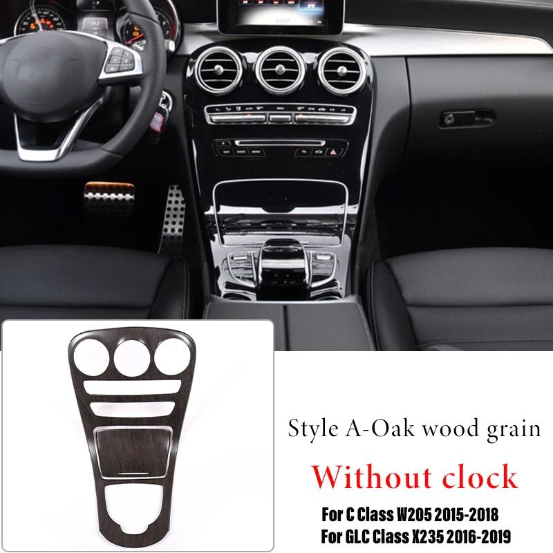 ABS Car Center Console Gear Shift Panel Cover Trim Sticker For Mercedes Benz C GLC Class W205 X235 2015-2021 Auto Accessories