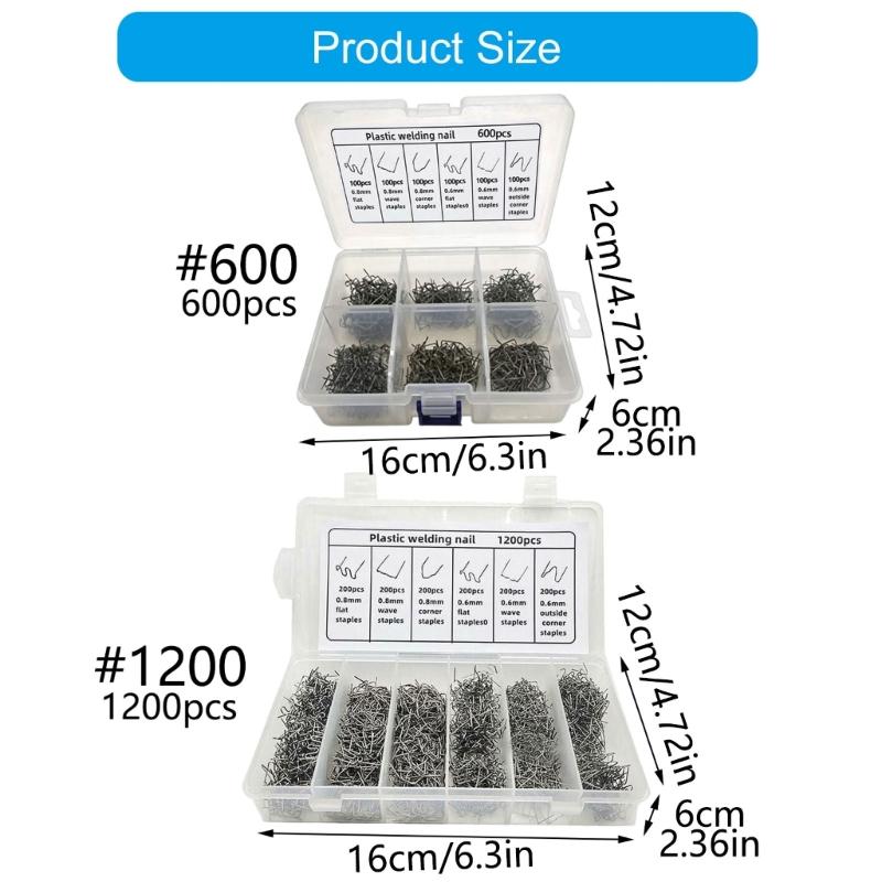 Steel Plastic Repair Metal Insert Set, 6 Type Assortment for Hot Stapler Use and Crack Corner Repair Tasks Daily