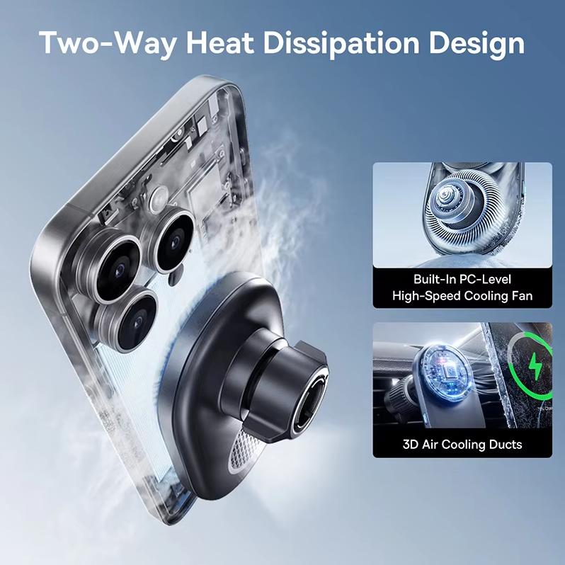 Baseus car phone holder wireless charger with magnetic suction port, car specific fast charging Qi2.0 certification, Apple